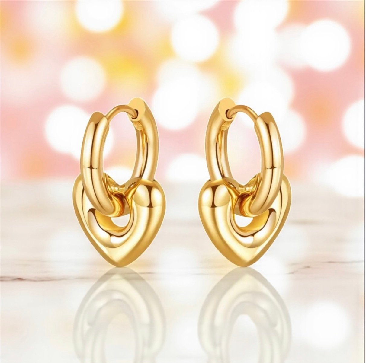 Gold Plated Congo Hoop Earrings – 316L Stainless Steel Waterproof Hypoallergenic Statement Earrings