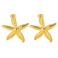 18K Gold Plated Statement Stud Earrings – 316L Stainless Steel Waterproof Hypoallergenic Fashion Earrings