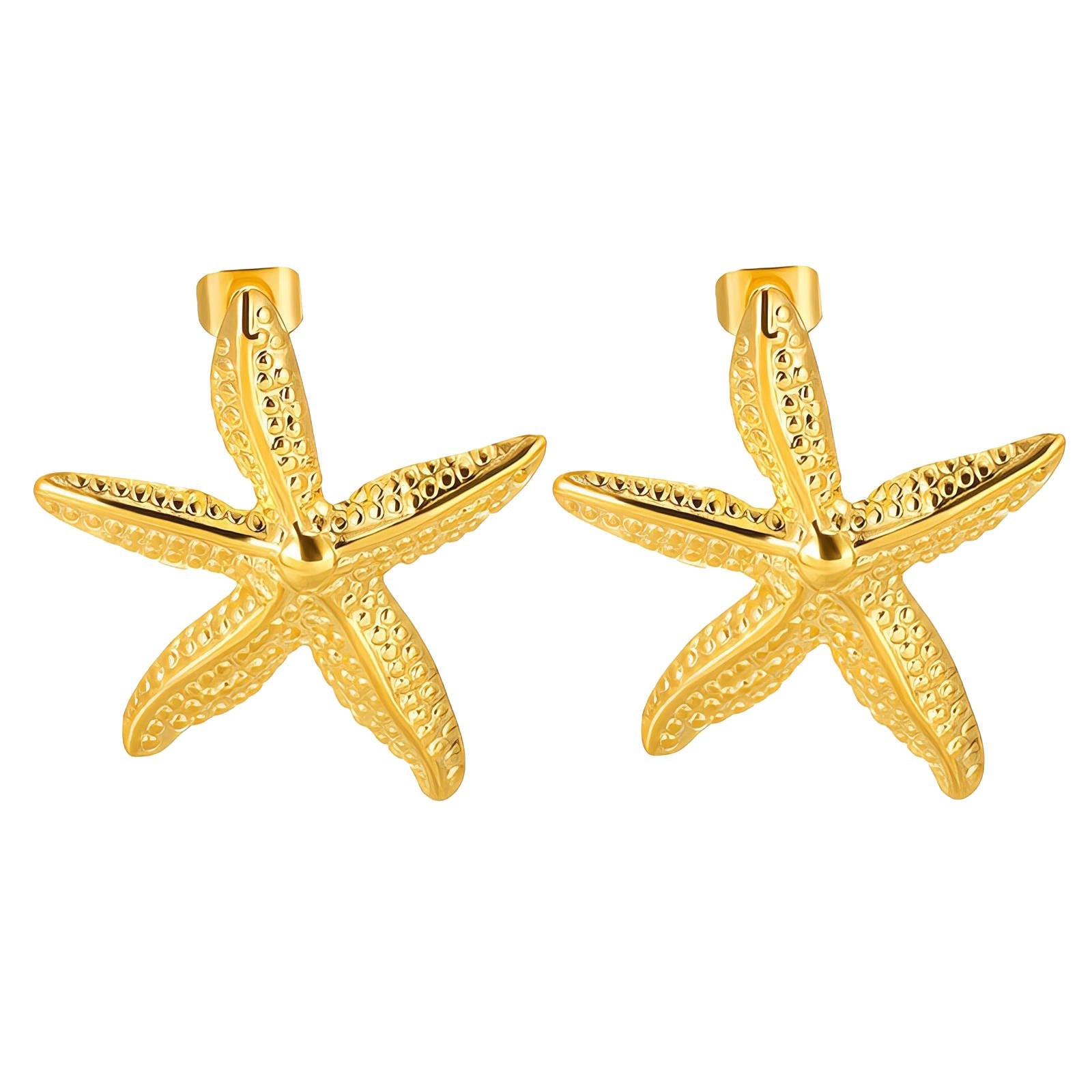 18K Gold Plated Statement Stud Earrings – 316L Stainless Steel Waterproof Hypoallergenic Fashion Earrings