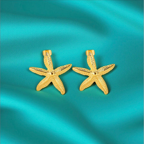18K Gold Plated Statement Stud Earrings – 316L Stainless Steel Waterproof Hypoallergenic Fashion Earrings