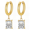 18K Gold Plated Cubic Zirconia Congo Hoop Earrings – 316L Stainless Steel Waterproof Hypoallergenic Sparkling Hoops