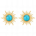 18K Gold Plated Rhinestone Statement Stud Earrings – 316L Stainless Steel Waterproof Hypoallergenic Sparkling Earrings