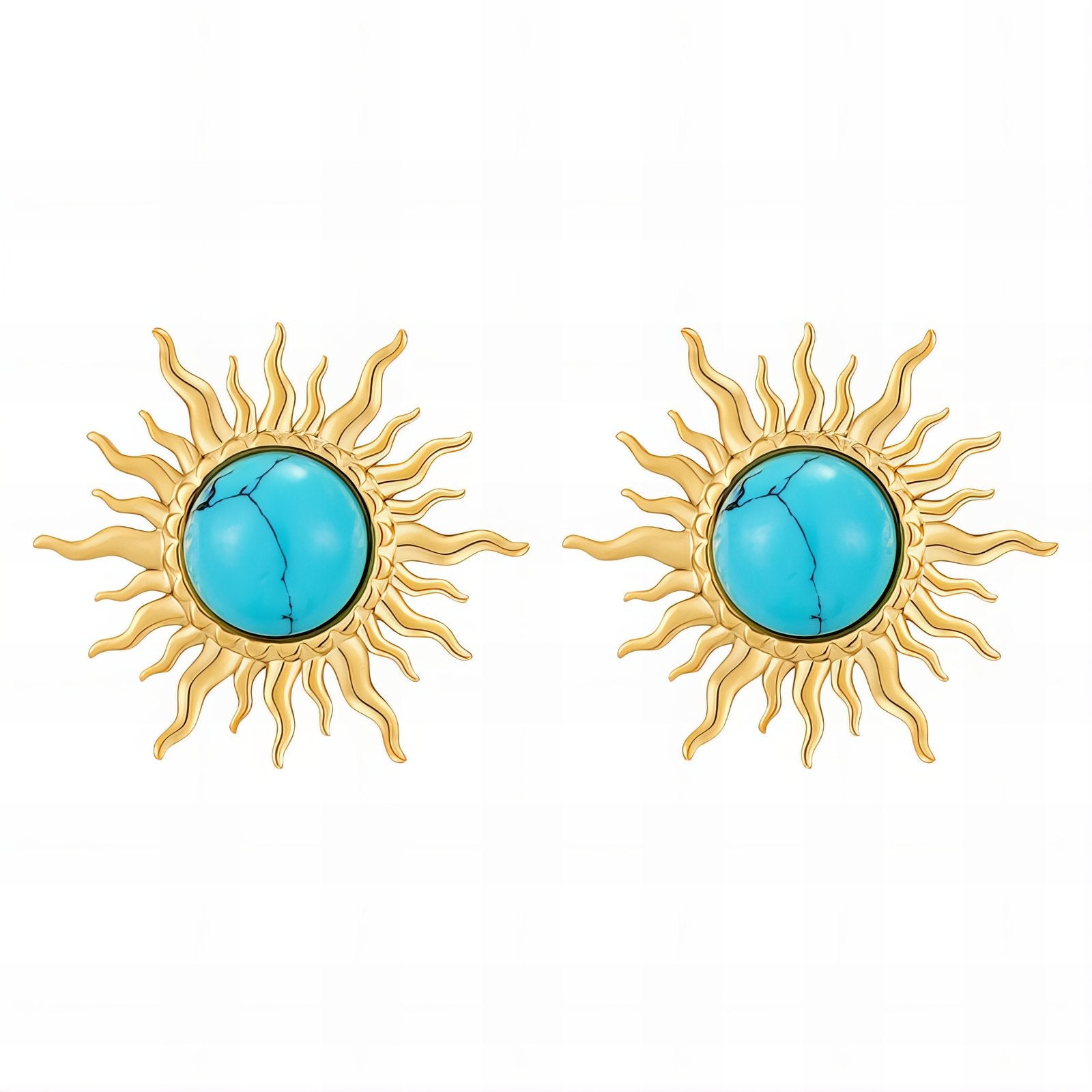 18K Gold Plated Rhinestone Statement Stud Earrings – 316L Stainless Steel Waterproof Hypoallergenic Sparkling Earrings
