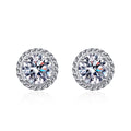 1 Carat D-Color Moissanite Stud Earrings in 925 Silver – Excellent Cut, Rhodium Plated Luxury Diamond Alternative