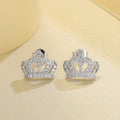 Platinum Plated Crown Zircon Earrings for Women | 5A Zircon Sparkle | Hypoallergenic S925 Silver Post | Elegant Statement Jewelry