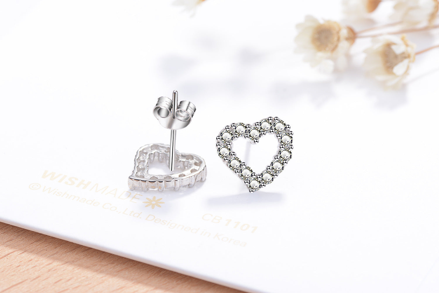 Platinum Plated Heart Zircon Stud Earrings for Women | 5A Zircon Sparkle | Hypoallergenic S925 Sterling Silver Post | Romantic Jewelry Gift