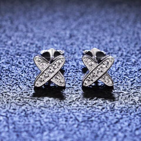 Platinum-Plated Zircon Stud Earrings – Elegant 5A Zircon White Copper Jewelry
