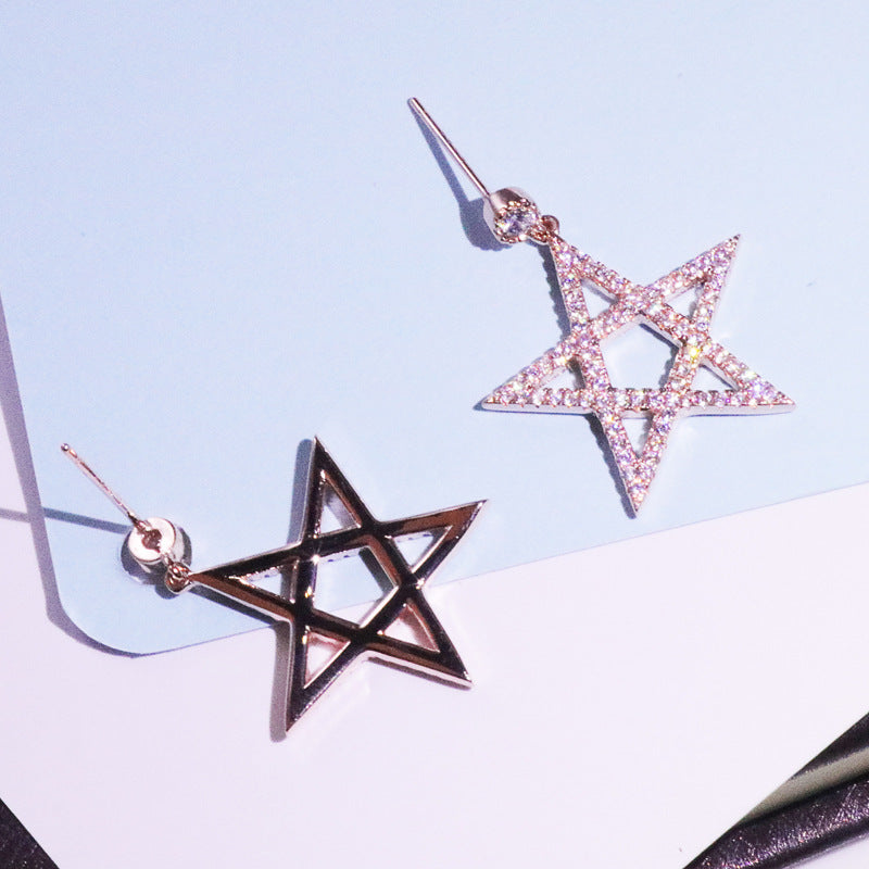 Platinum-Plated Star Zircon Earrings with S925 Sterling Silver – Sparkling Celestial Jewelry
