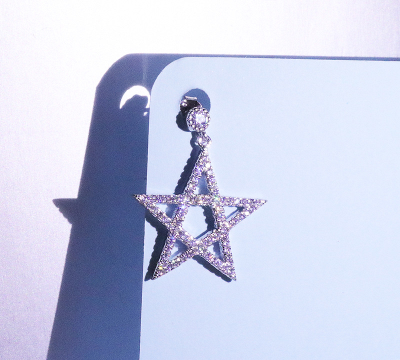 Platinum-Plated Star Zircon Earrings with S925 Sterling Silver – Sparkling Celestial Jewelry