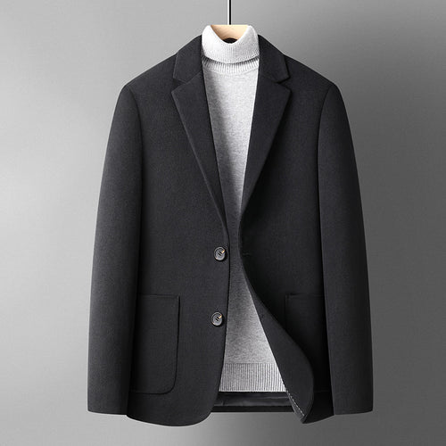 Autumn And Winter Solid Color Short Wool Woolen Men's Suit
