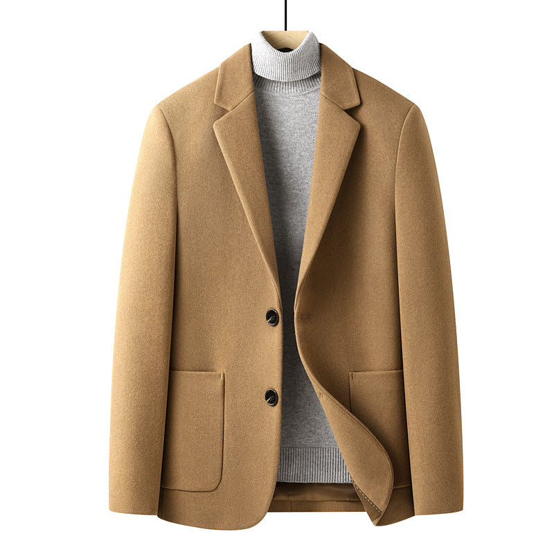 Autumn And Winter Solid Color Short Wool Woolen Men's Suit