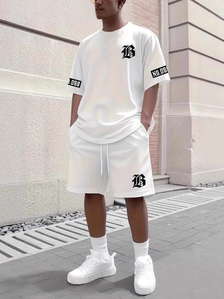 Mens Casual Sport Short-sleeve Set