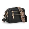 Color Block Multifunctional PU Crossbody Bag With Zipper And Adjustable Shoulder Strap