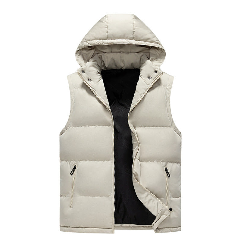 Mens Casual Solid-color Slim-fit Vest