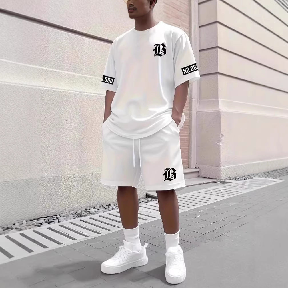 Mens Casual Sport Short-sleeve Set