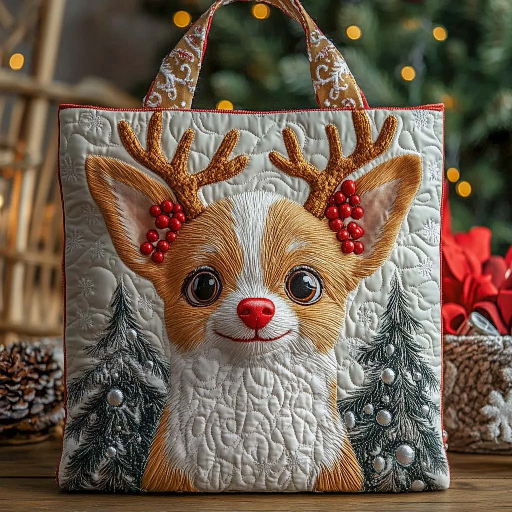 300g Canvas Dog-Printed Tote And Shoulder Bag