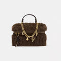 European And American-style Chic Plush Chain-decorated Lunch Bag