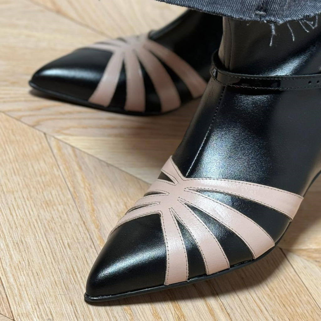 Pointed Toe Chunky Heel Low Heeled Ankle Boots For Women In Larger Sizes