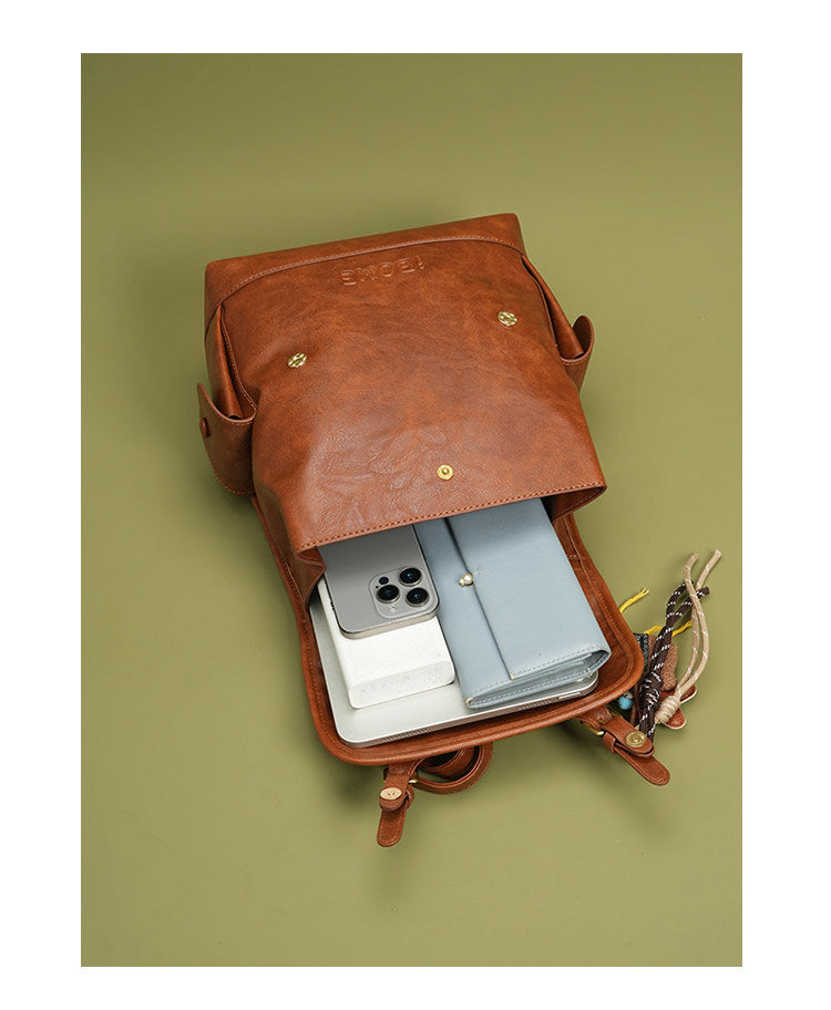 Textured Retro-style High Capacity Backpack