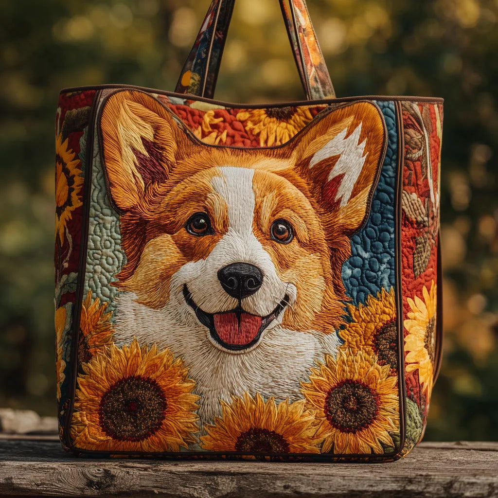 300g Canvas Dog-Printed Tote And Shoulder Bag