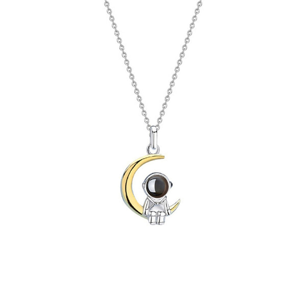 Astronaut Projection Couple Necklace Male And Female