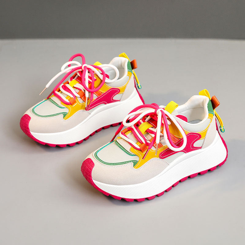 Dad Shoes Women's Summer And Autumn Raise The Bottom Color Matching